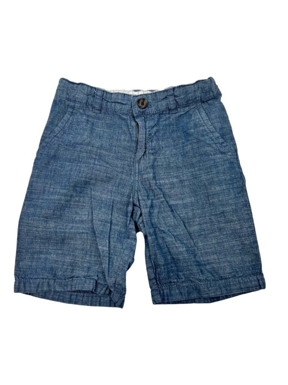 Cat & Jack Boys Chino Shorts Blue Heathered Pockets 100% Cotton Zip Casual 10